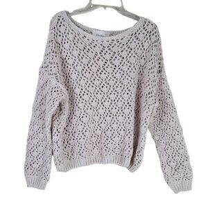 Jessica Simpson Boho Crochet Knit Sweater